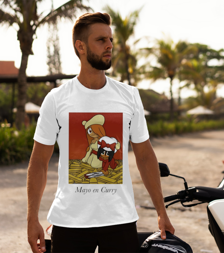 Mayo En Curry Anime Characters On Fries T-Shirt