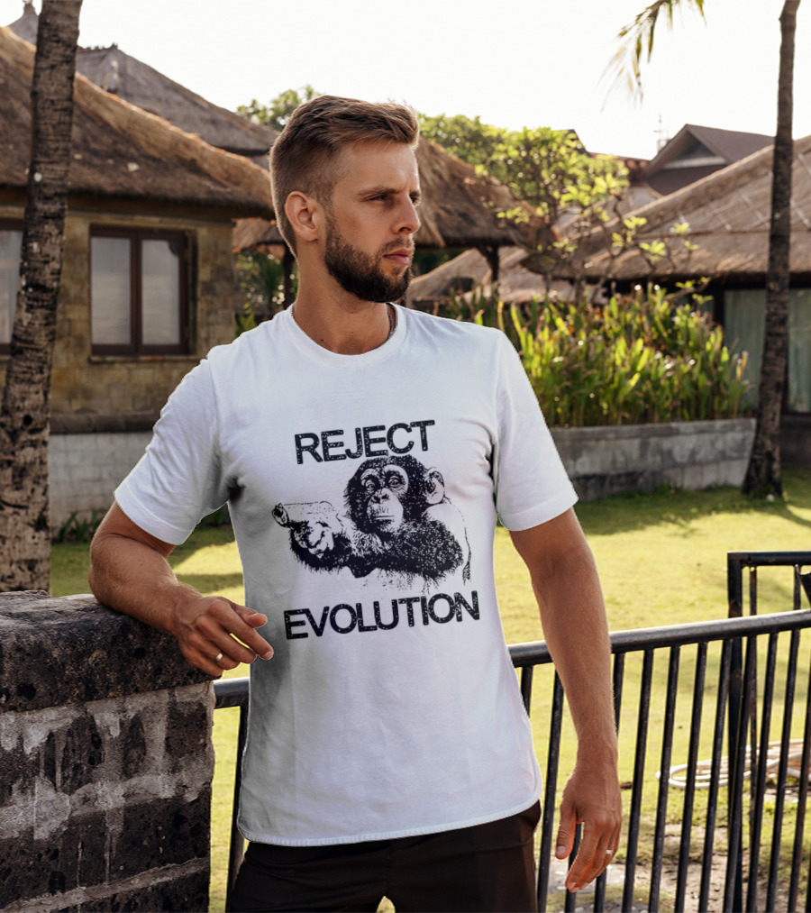 Reject Evolution Monkey Gun T-Shirt