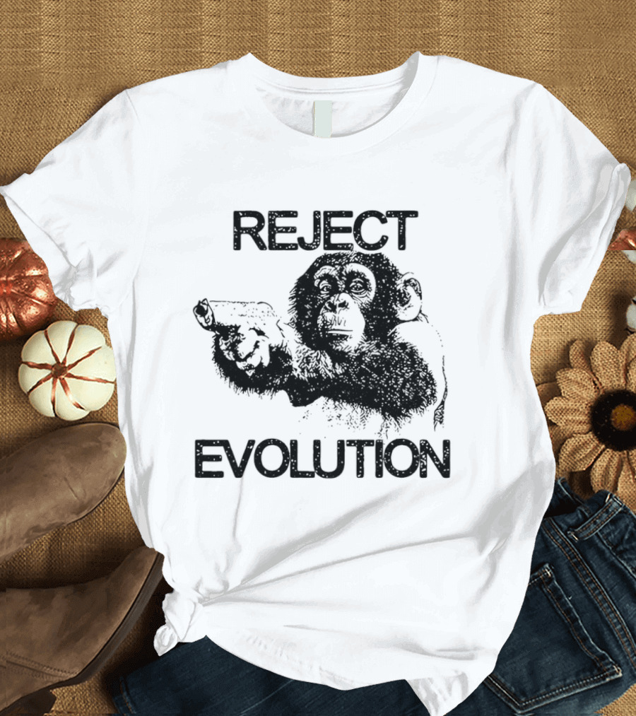 Reject Evolution Monkey Gun T-Shirt