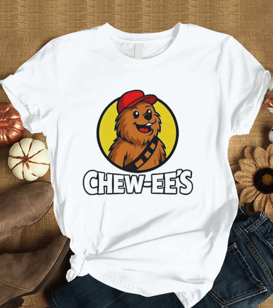 Chew Ee's Chewbacca Fast Food Character With Red Cap T-Shirt