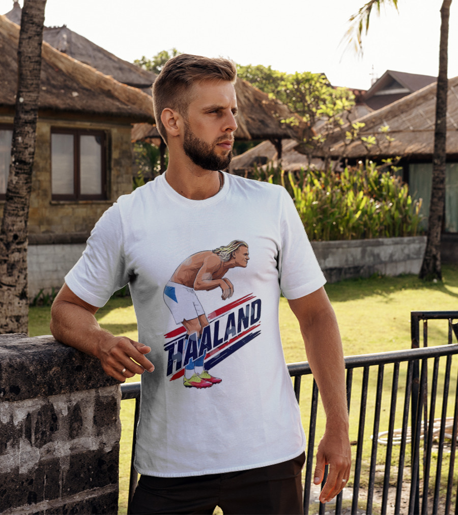 Erling Haaland Celebration Pose With Norway T-Shirt