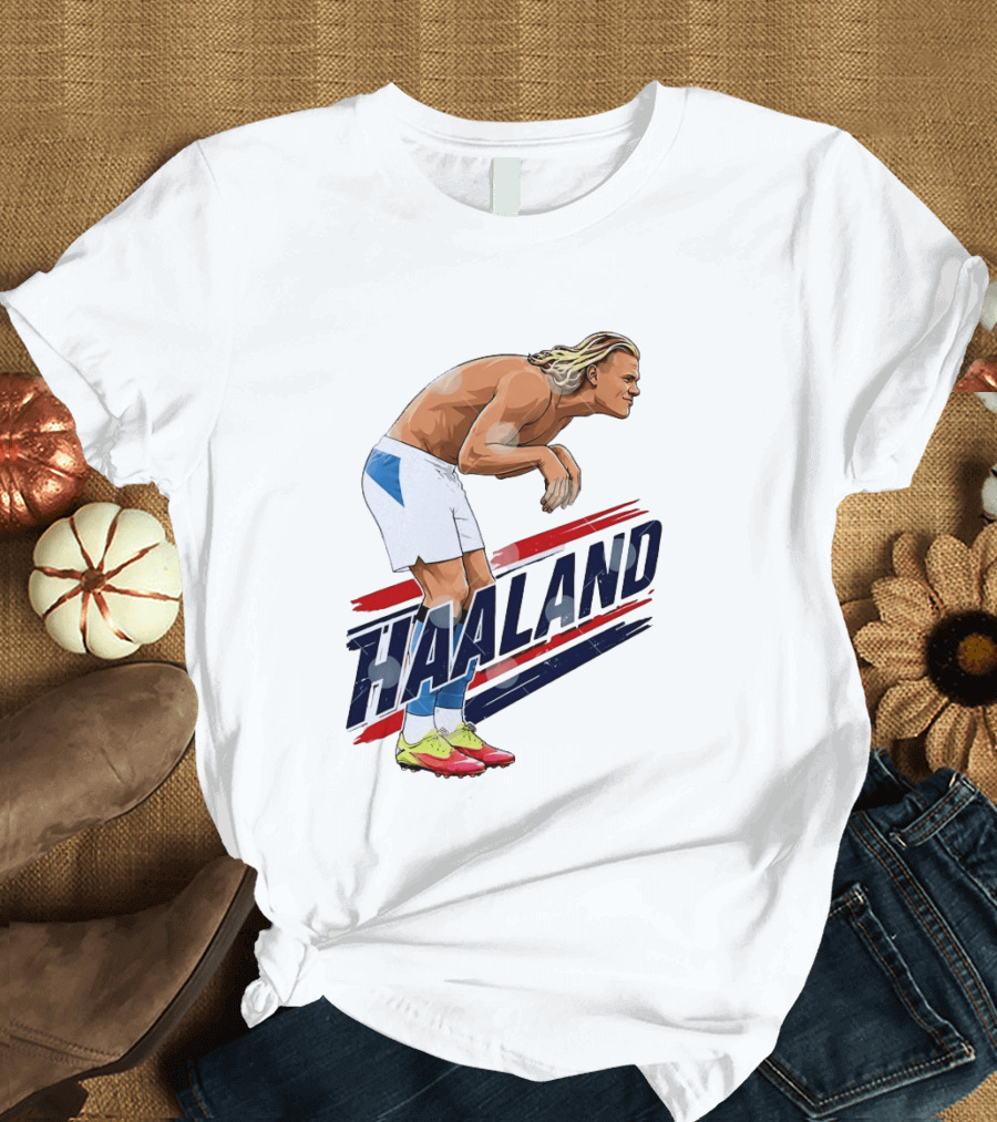 Erling Haaland Celebration Pose With Norway T-Shirt