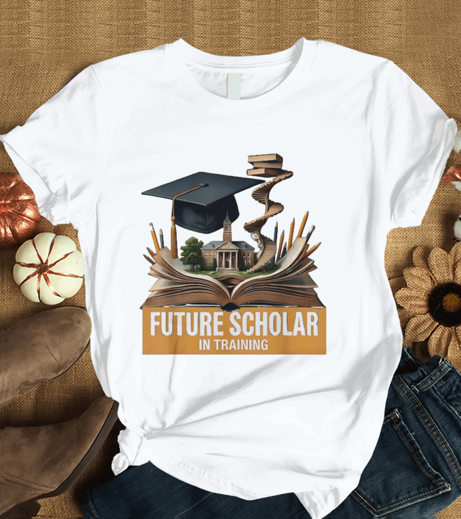Future Scholar In Training Graduation Cap Books Spiral Notebook T-Shirt