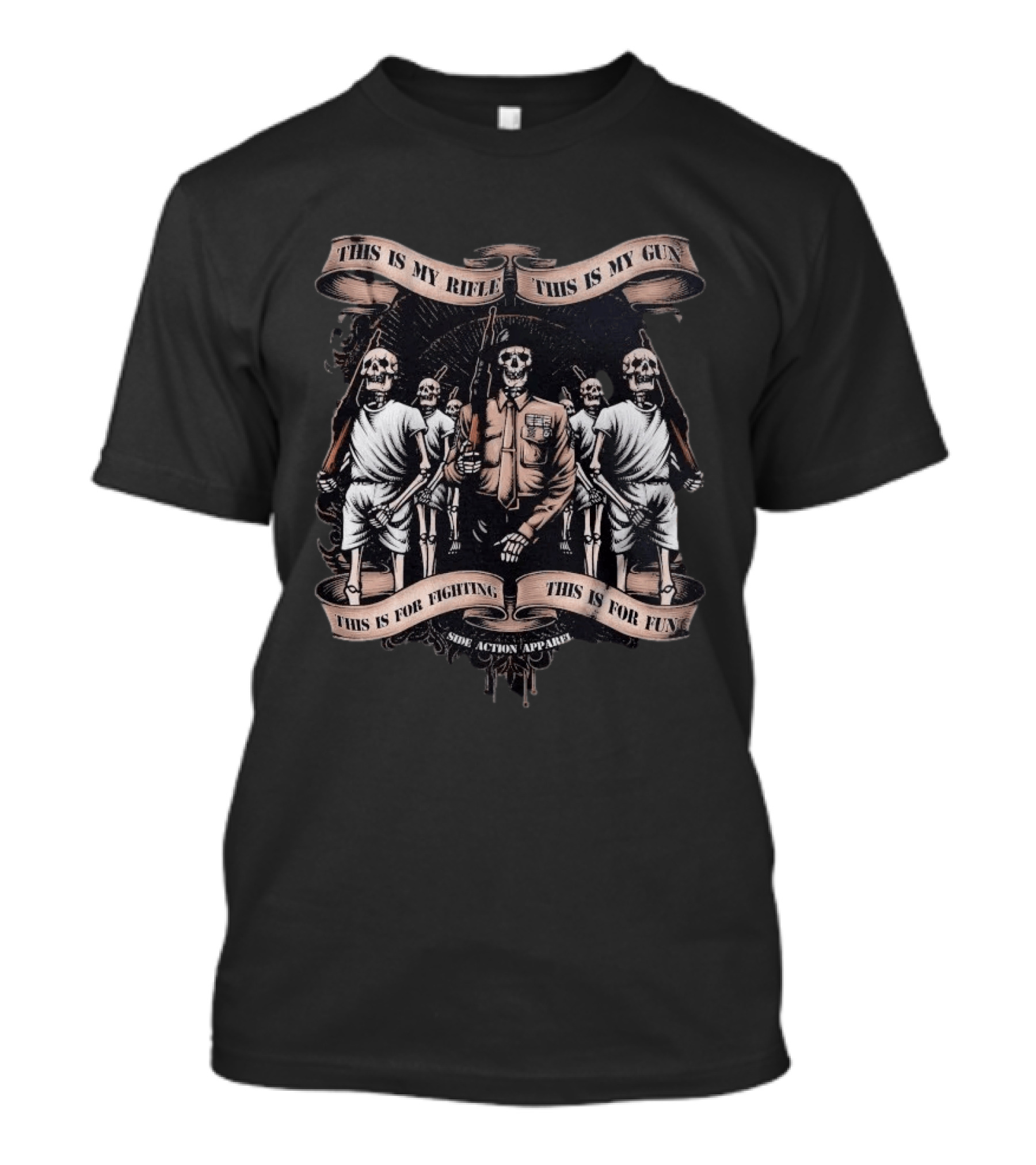 This Is My Rifle This Is My Gun This Is For Fighting This Is For Fun Side Action T-Shirt