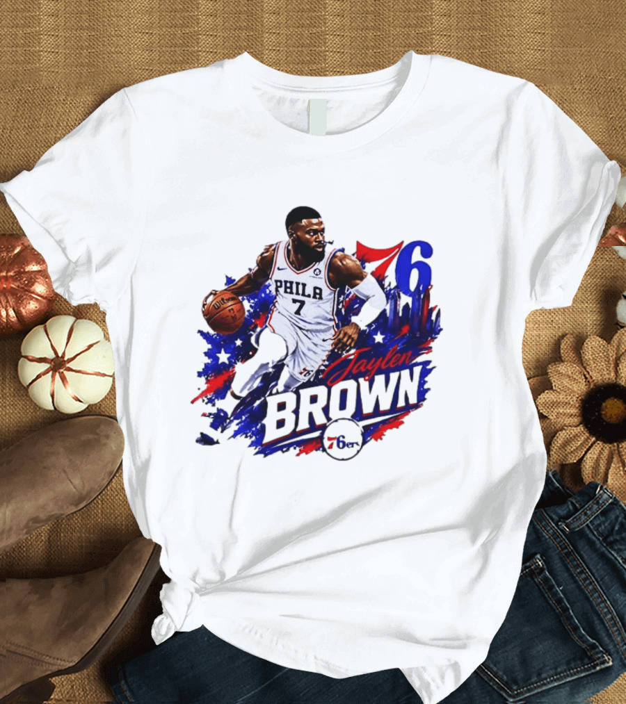 Philadelphia 76ers Jaylen Brown 76 Number 7 Phila Basketball T-Shirt