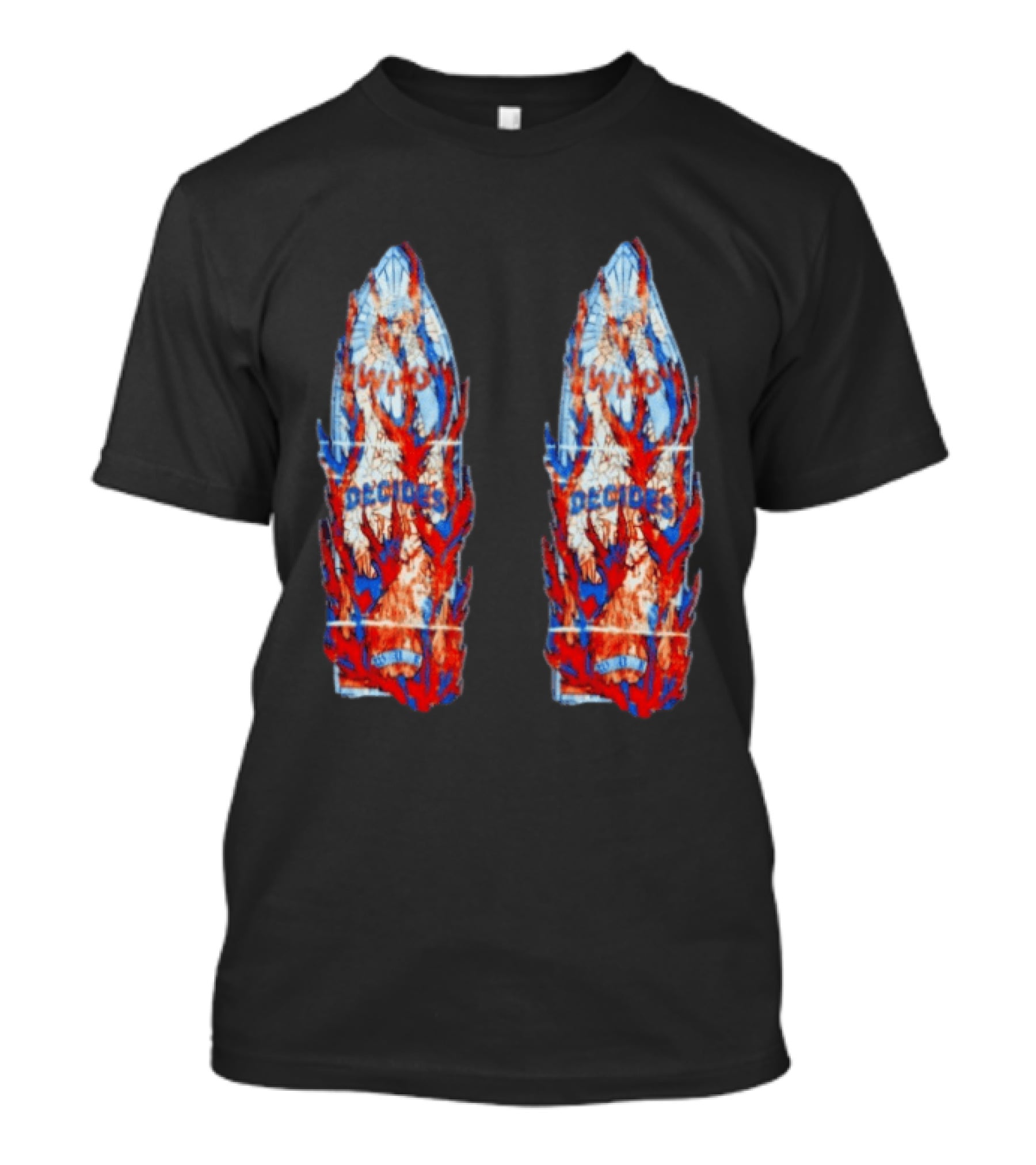 Who Decides War Stained Glass Angels In Flames Streetwear T-Shirt