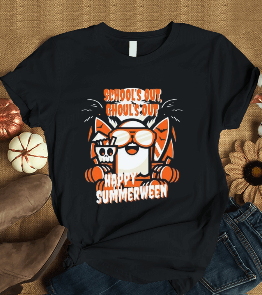 School's Out Ghoul's Out Happy Summerween Retro Fun T-Shirt