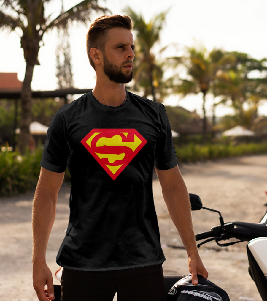 Superfeet Superman Inspired Red Yellow Emblem With Feet T-Shirt