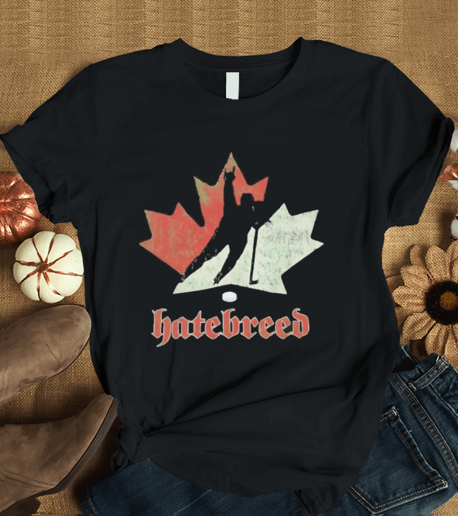 Maple Leaf Hockey Player Hatebreed T-Shirt