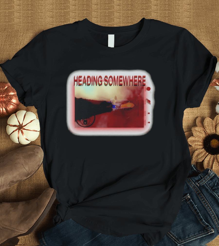 Heading Somewhere Motorcycle Journey Vintage Road Trip T-Shirt