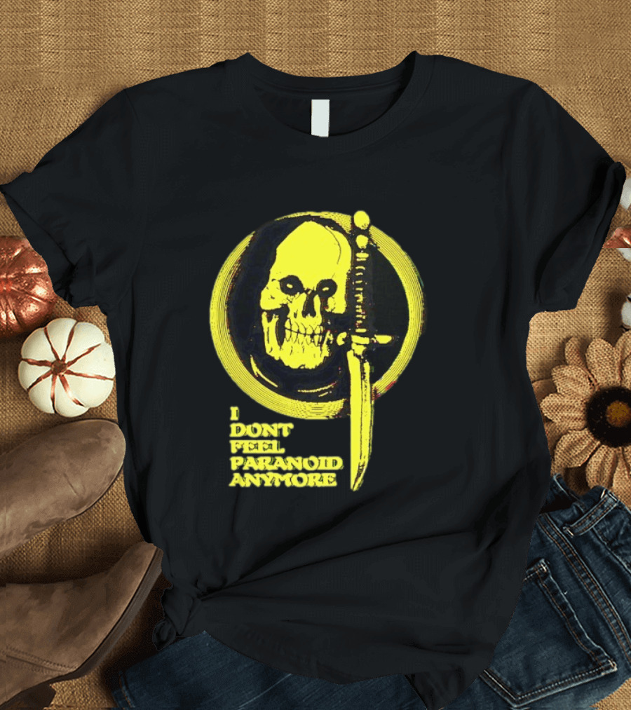 I Don't Feel Paranoid Anymore Skull Dagger Retro Horror Vibe T-Shirt