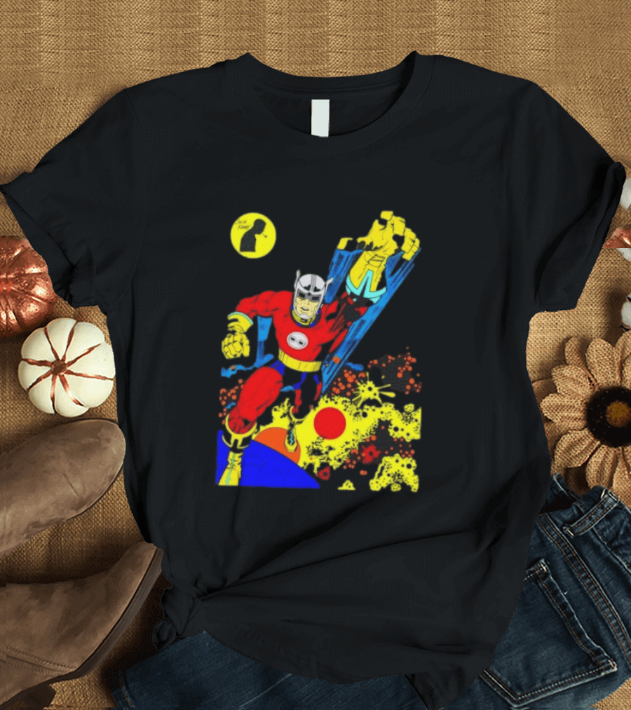 Jack Kirby Galactic Superhero Comic Book Dynamic Action T-Shirt