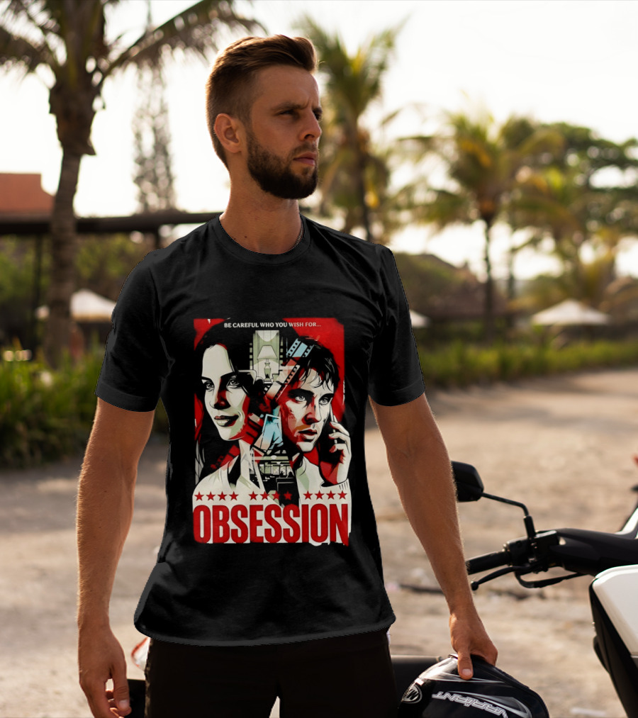 Obsession Be Careful Who You Wish For Movie Red And White Faces T-Shirt