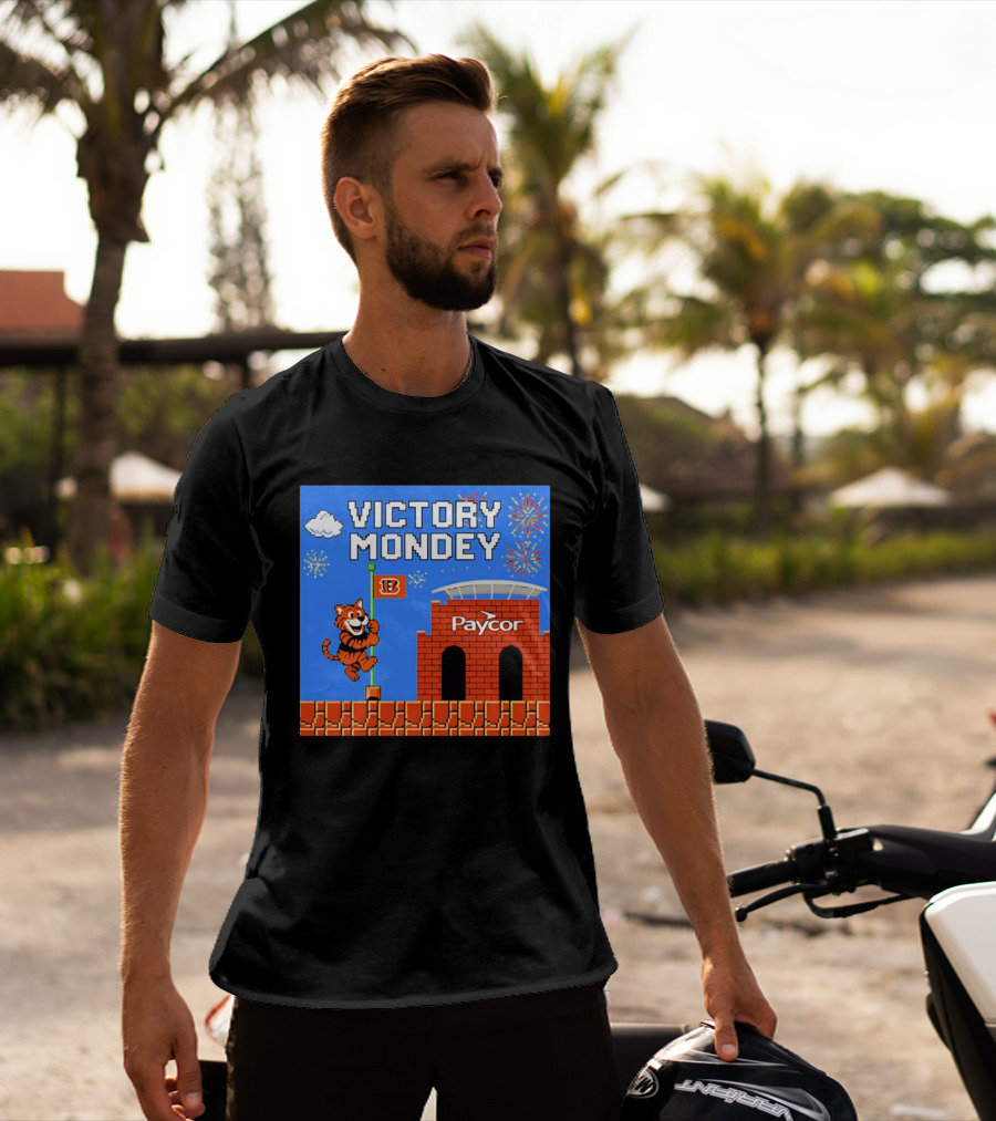 Cincinnati Bengals Victory Mondey Pixel Art Tiger Paycor Stadium Celebration T-Shirt