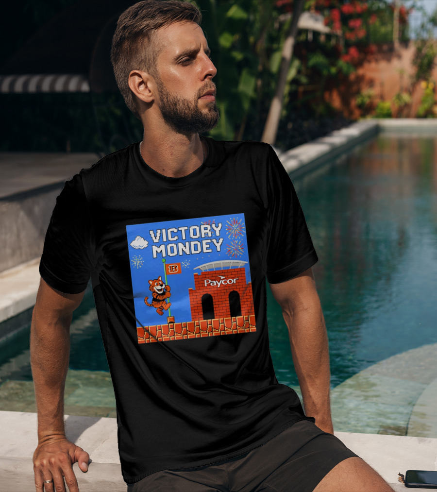 Cincinnati Bengals Victory Mondey Pixel Art Tiger Paycor Stadium Celebration T-Shirt