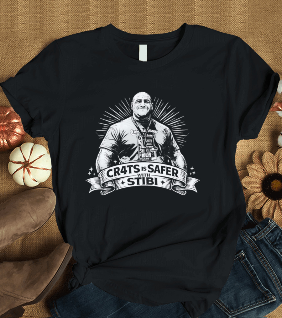 Cr4ts Is Safer With Stibi Declared By Central Figure With Radiant T-Shirt