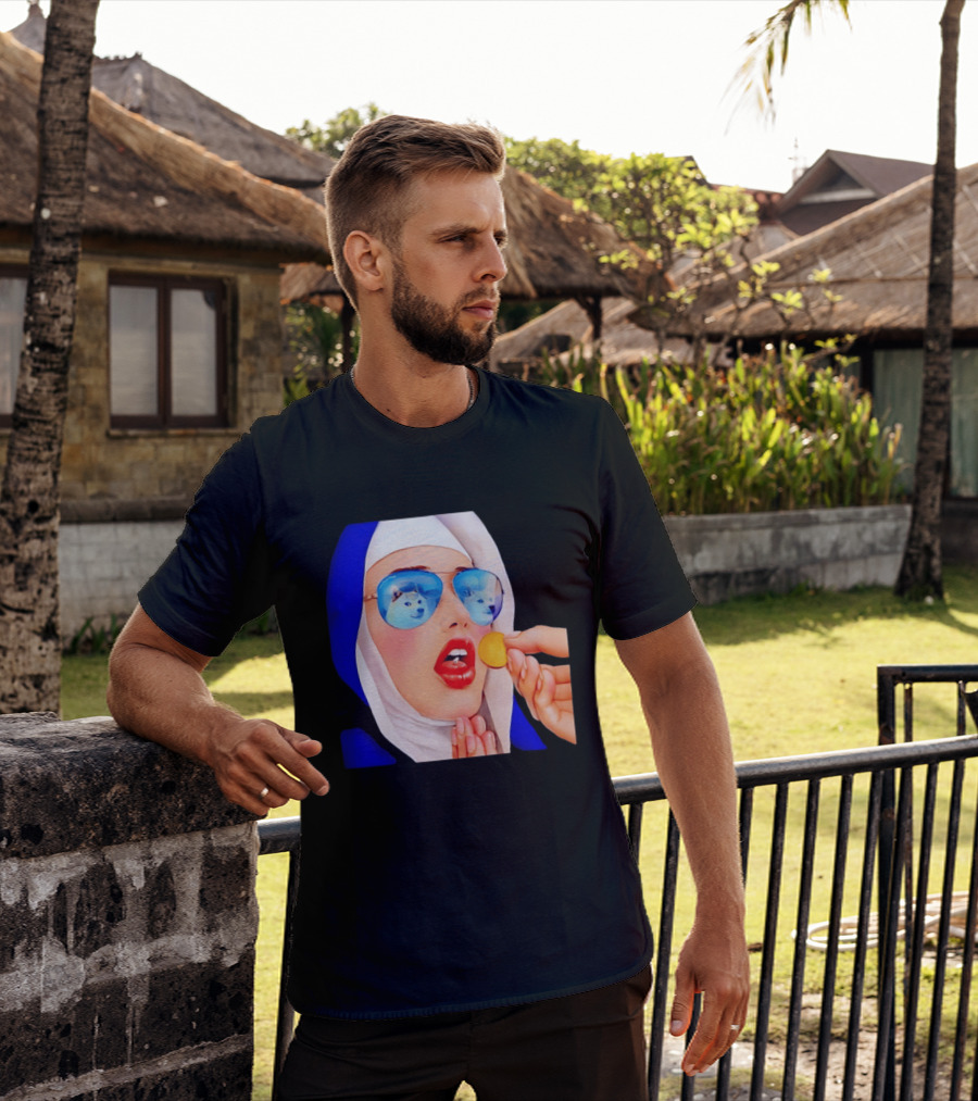 Doge Nun Sunglasses Reflection Communion Meme T-Shirt