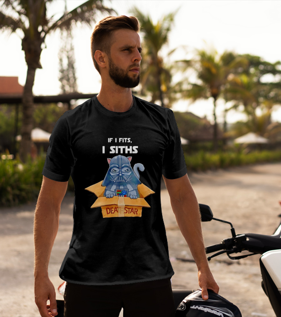 If I Fits I Siths Darth Vader Cat In Death Star Box T-Shirt