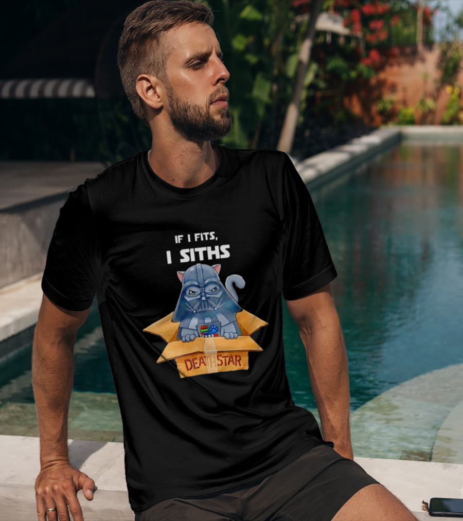 If I Fits I Siths Darth Vader Cat In Death Star Box T-Shirt