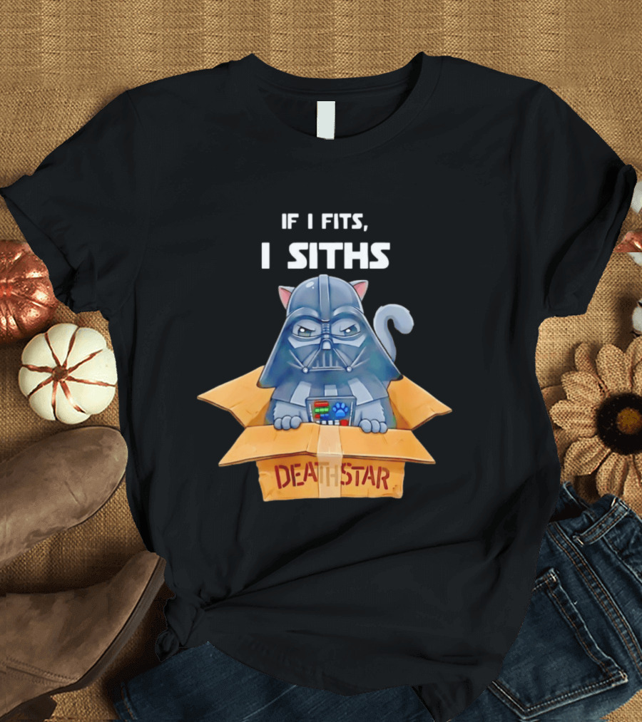 If I Fits I Siths Darth Vader Cat In Death Star Box T-Shirt