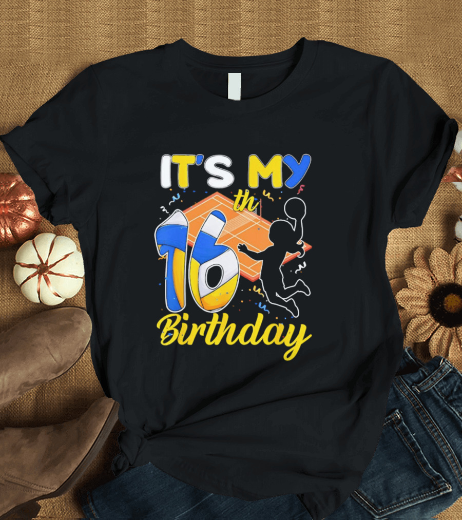 It's My 16th Birthday Volleyball Court T-Shirt