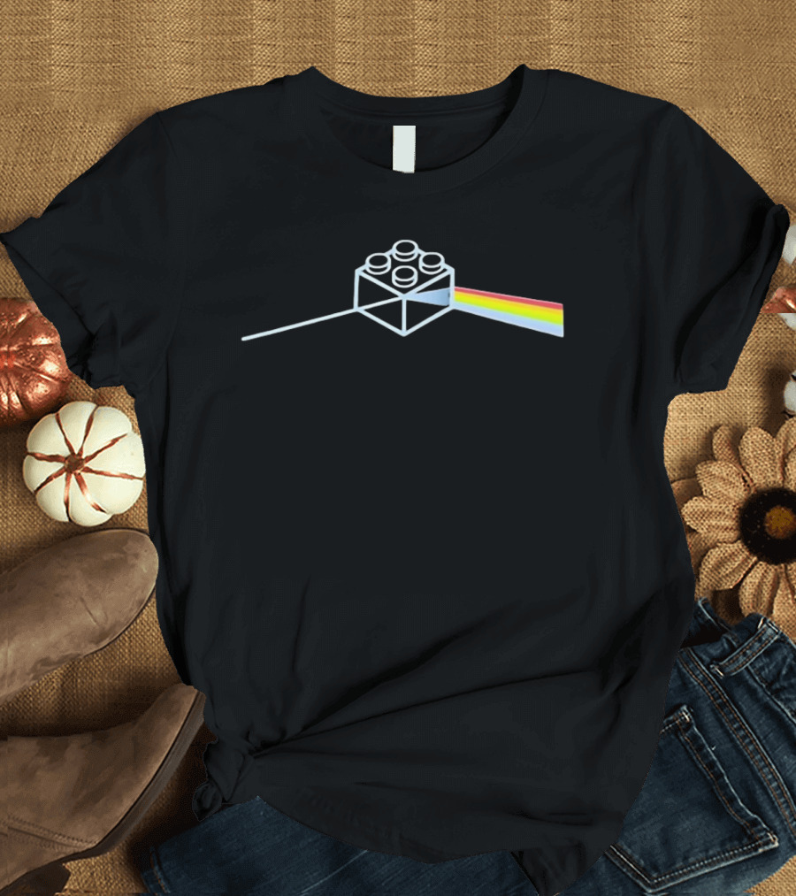 Dark Side Of The Brick Prism Rainbow Block T-Shirt