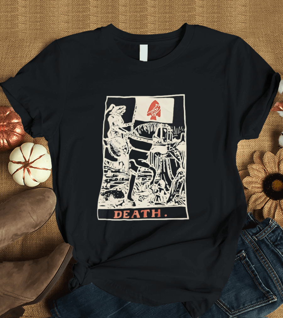 Death Tarot Card Knight Arrowhead Symbol Flag T-Shirt