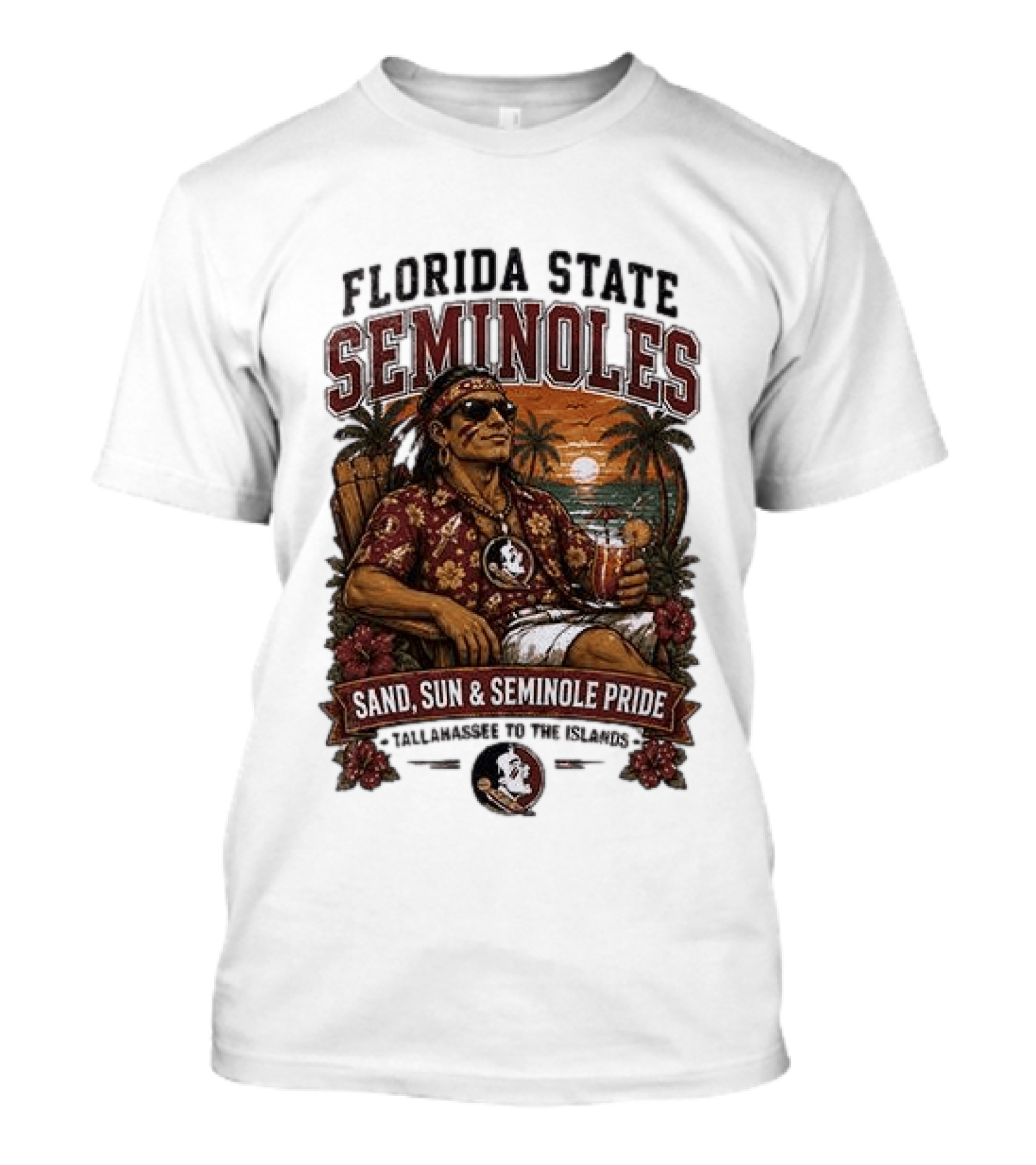 Florida State Seminoles Sand Sun Seminole Pride Tallahassee To The Islands T-Shirt