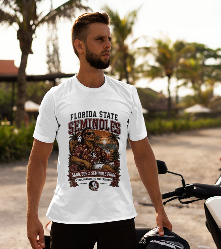 Florida State Seminoles Sand Sun Seminole Pride Tallahassee To The Islands T-Shirt