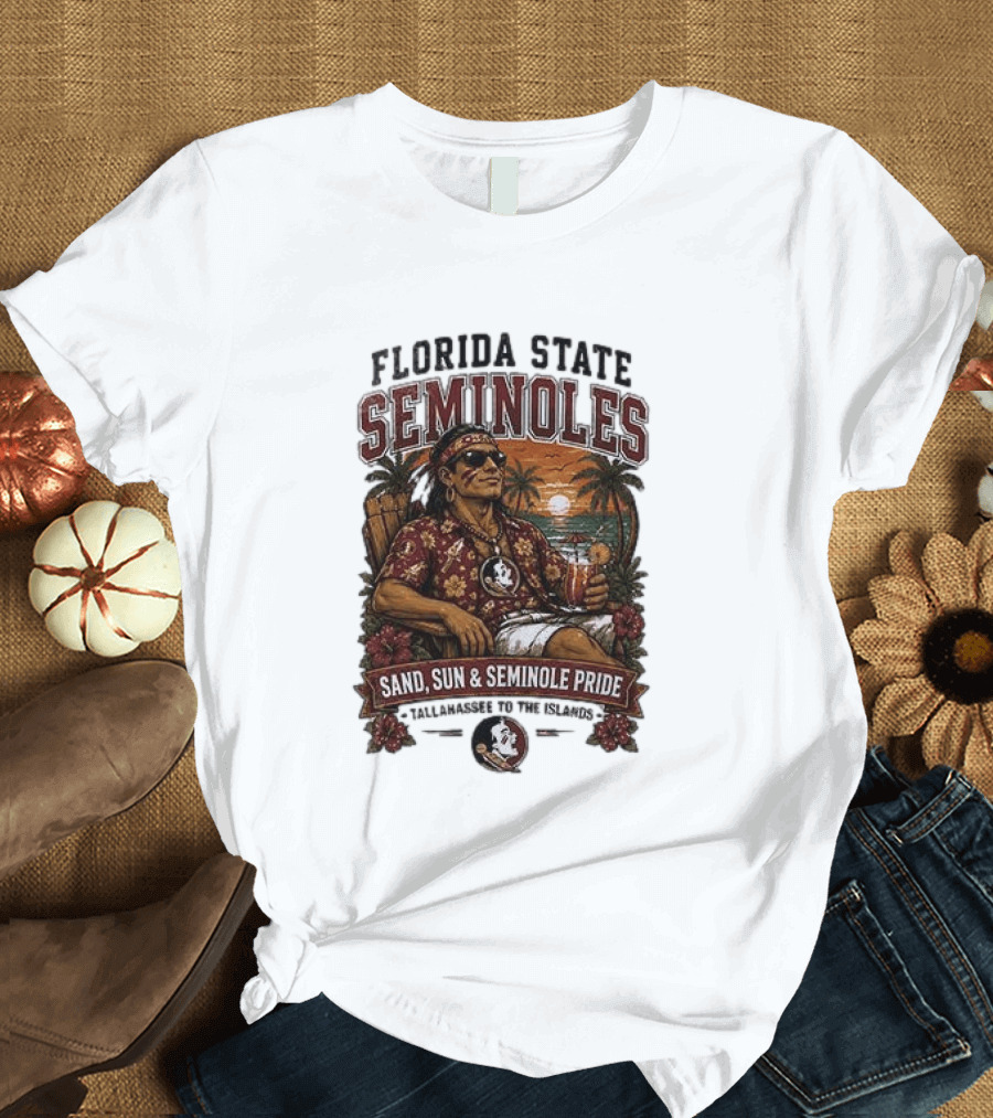 Florida State Seminoles Sand Sun Seminole Pride Tallahassee To The Islands T-Shirt