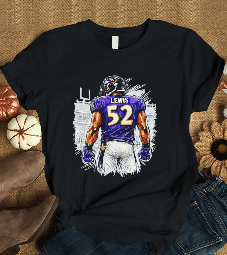 Ray Lewis Baltimore Ravens 52 Lewis Football Legendary Linebacker Ravens NFL Team T-Shirt