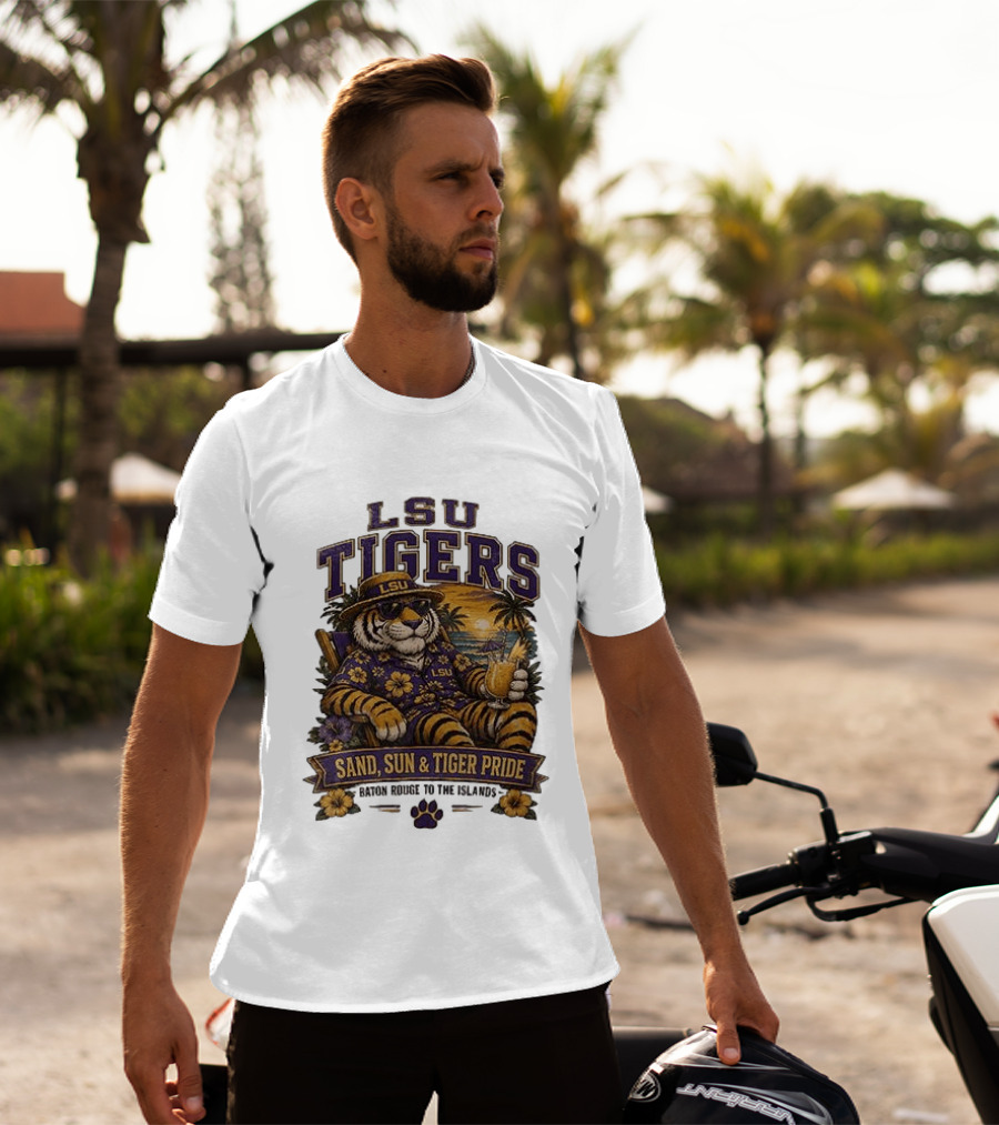 LSU Tigers Sand Sun And Tiger Pride Baton Rouge To The Islands T-Shirt