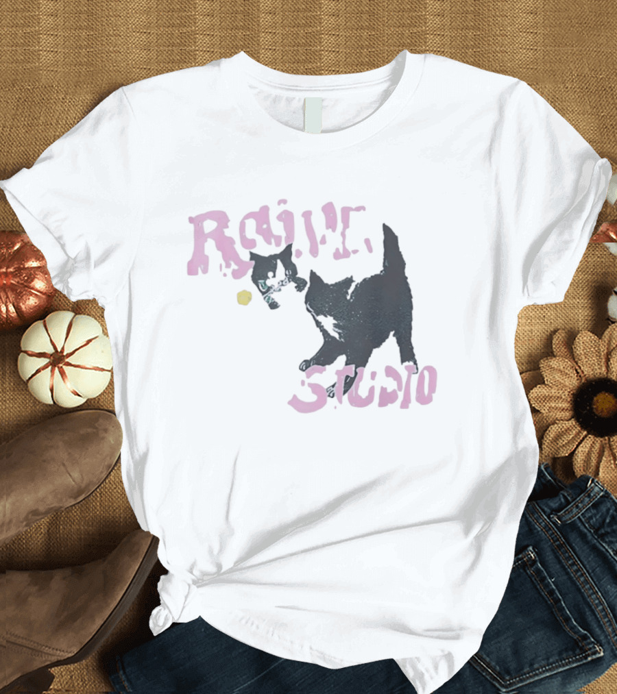 Raive Studio Cats Kitten Playful Black Cat T-Shirt