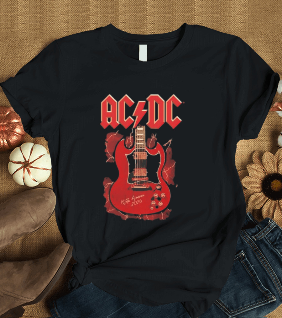 ACDC PWR Up Tour 2026 North America Angus Guitar Electro T-Shirt