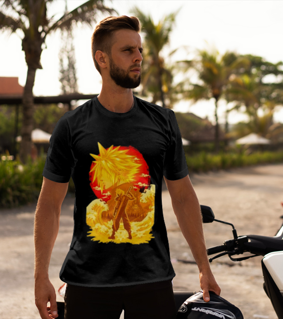 Cloud Strife Final Fantasy VII Shinra Ukiyo E Wave T-Shirt