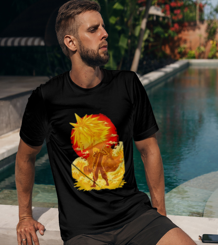 Cloud Strife Final Fantasy VII Shinra Ukiyo E Wave T-Shirt