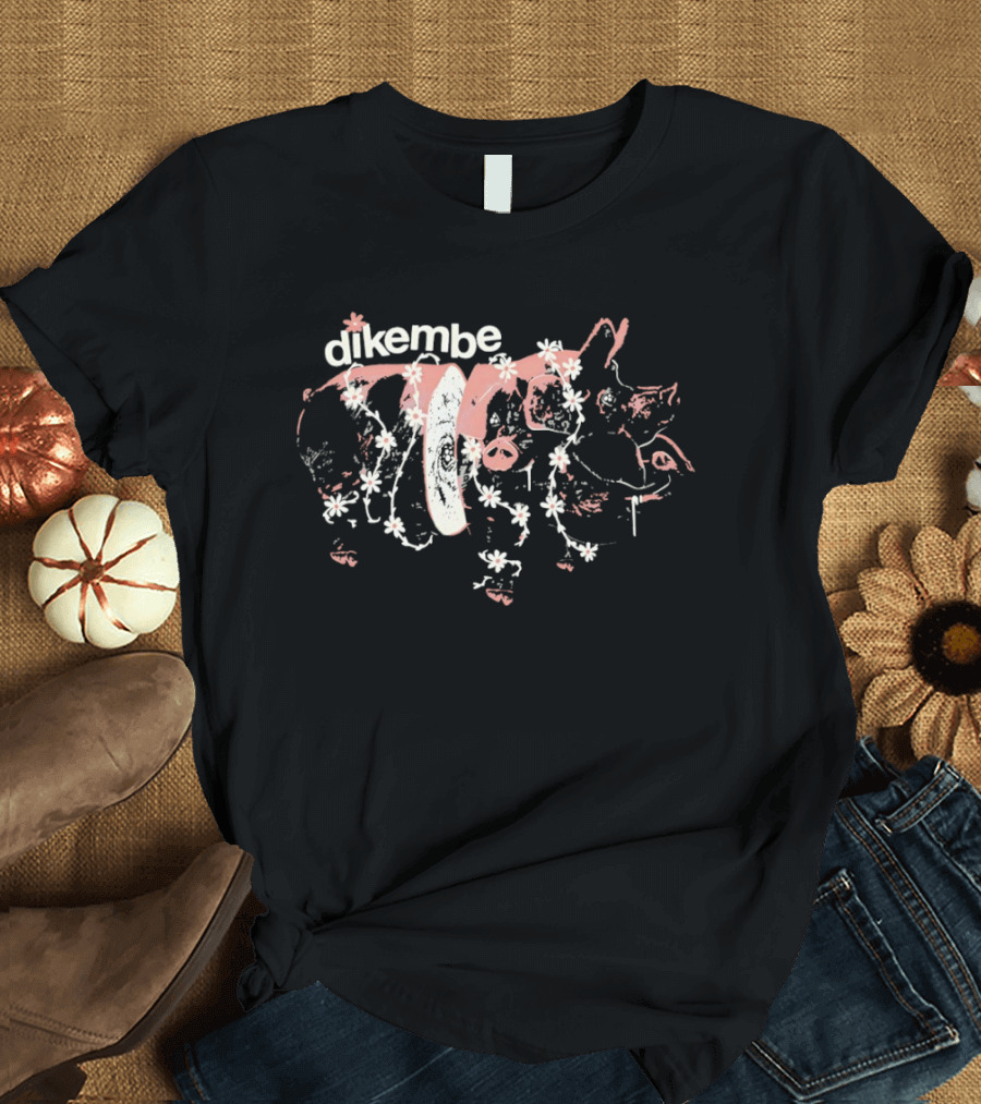 Dikembe Pig Floral Indie Rock Band Aesthetic T-Shirt