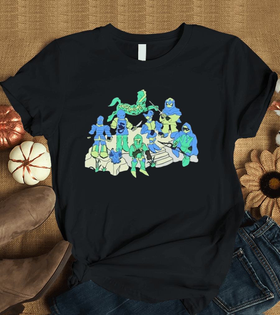 Dungeon Animal Fantasy Knight Warriors Group T-Shirt