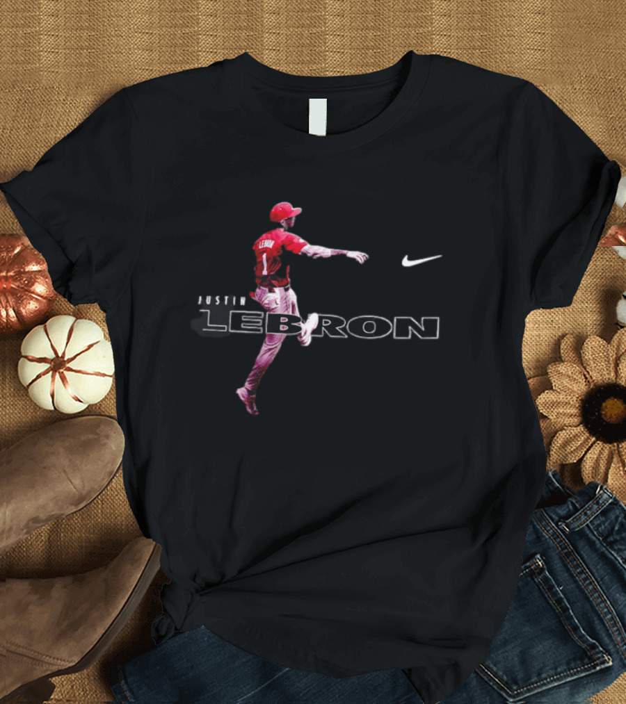 Justin Lebron 1 Baseball Athlete Nike Red Jersey T-Shirt