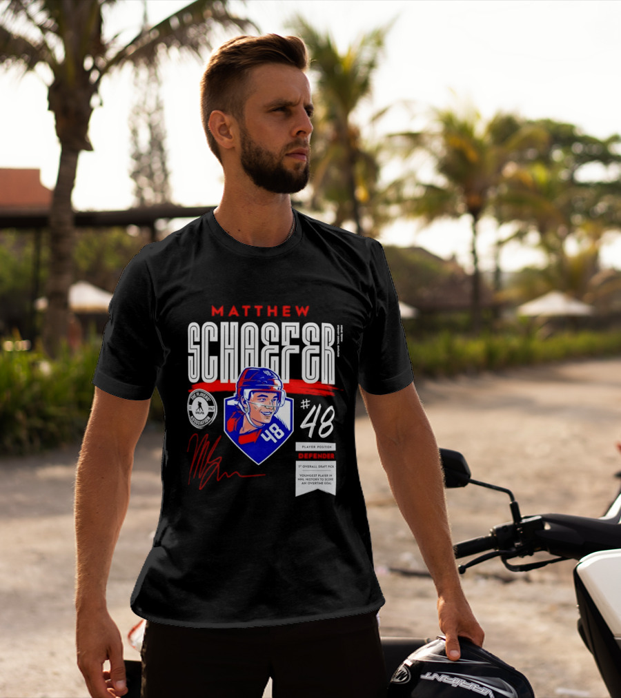 Matthew Schaefer No 48 NHLPA Defender 1st Overall Draft Pick T-Shirt