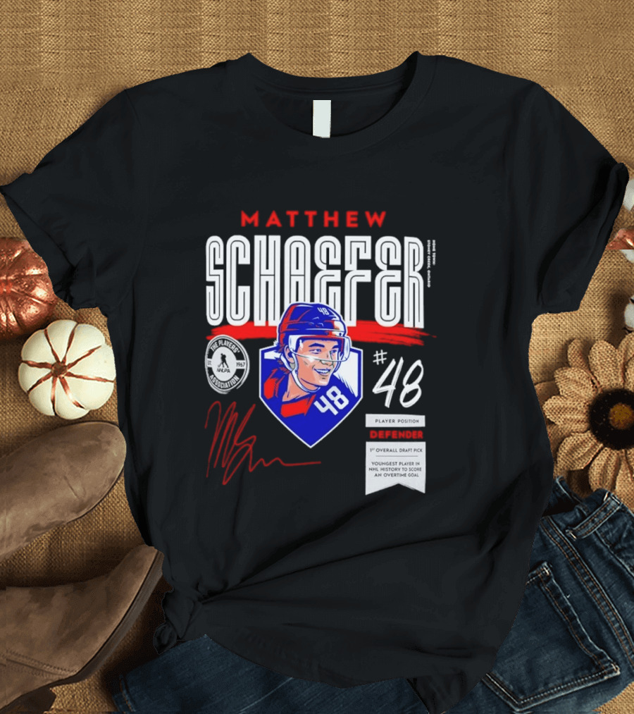 Matthew Schaefer No 48 NHLPA Defender 1st Overall Draft Pick T-Shirt