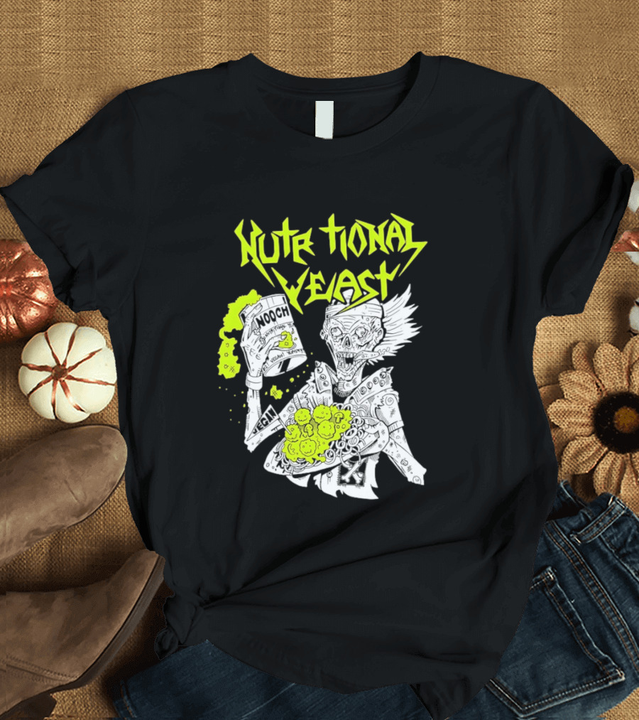 Nutritional Yeast Nooch Vegan Yummy B12 Skeleton T-Shirt