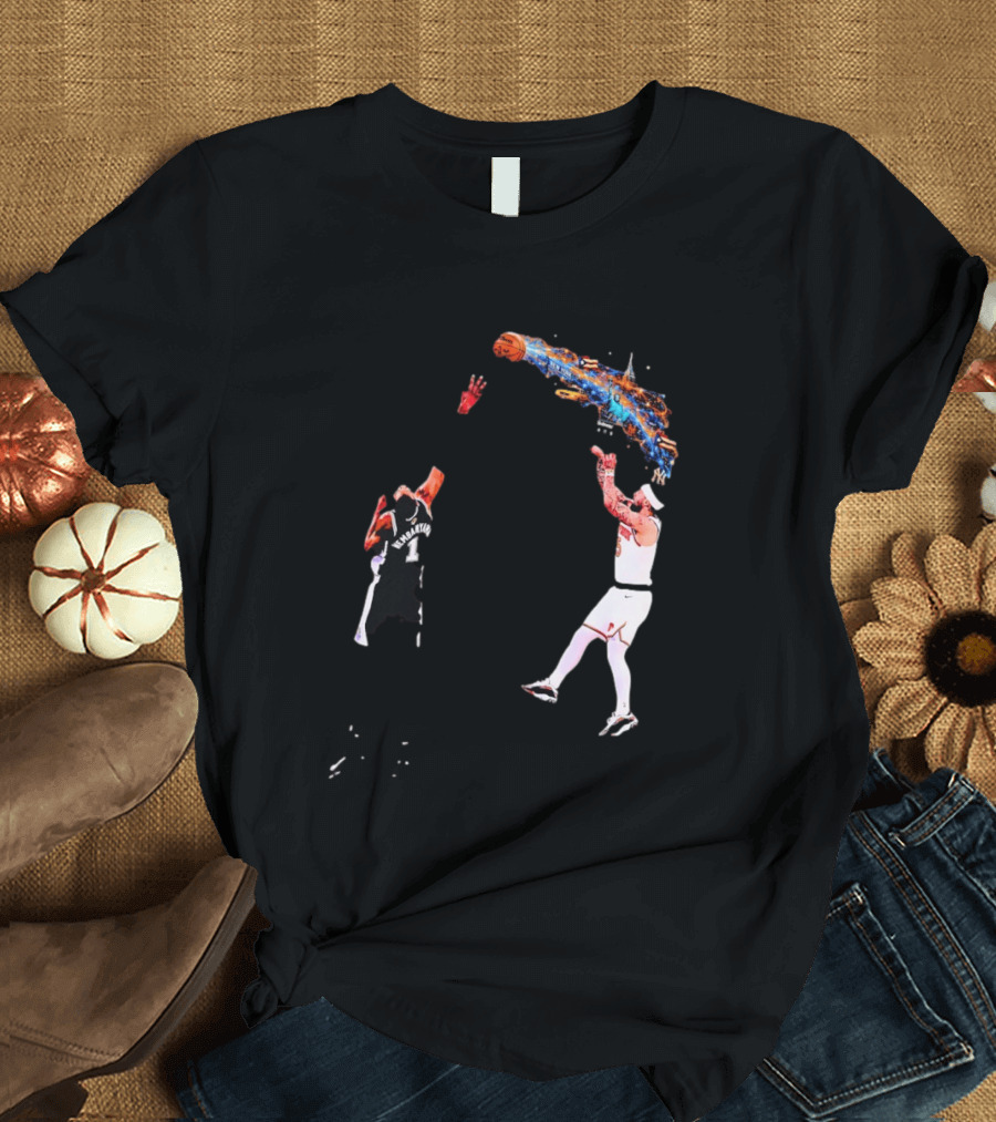 Wembanyama Vs New York Basketball Player Dynamic Showdown T-Shirt