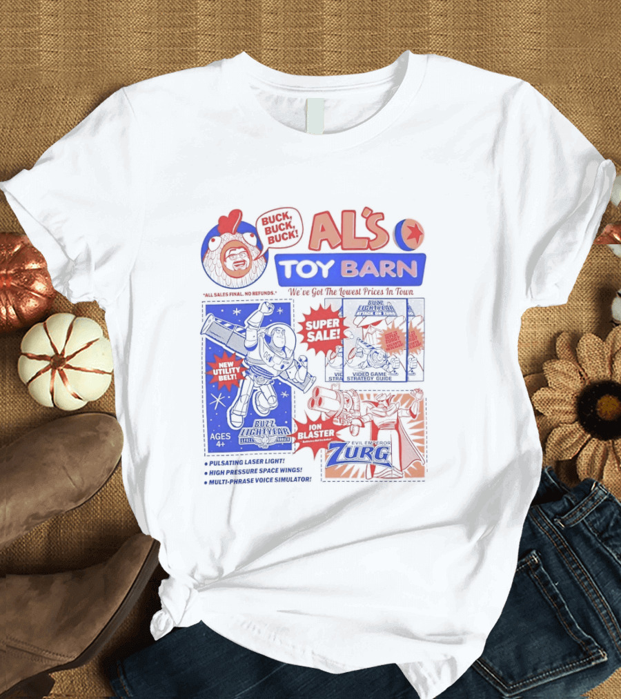 Al's Toy Barn Buzz Lightyear New Utility Belt Emperor Zurg Super Sale T-Shirt