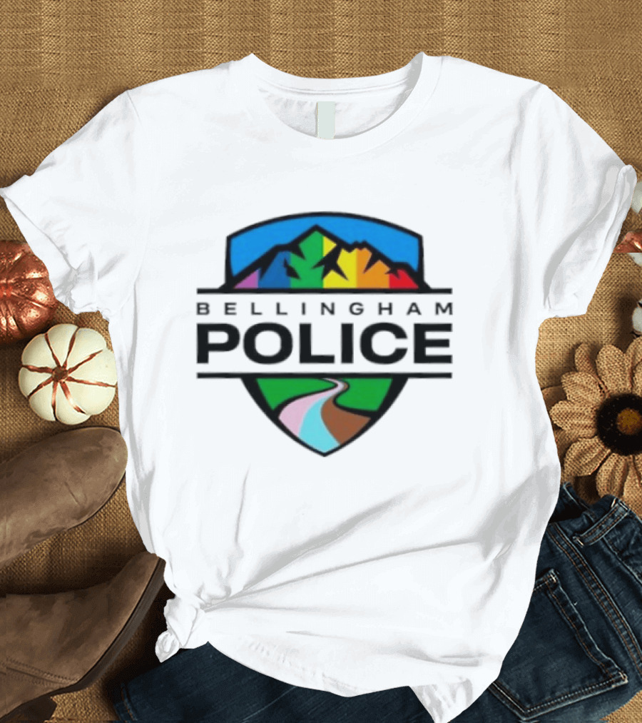 Bellingham Police Pride Mountain Shield LGBTQ Pathway T-Shirt