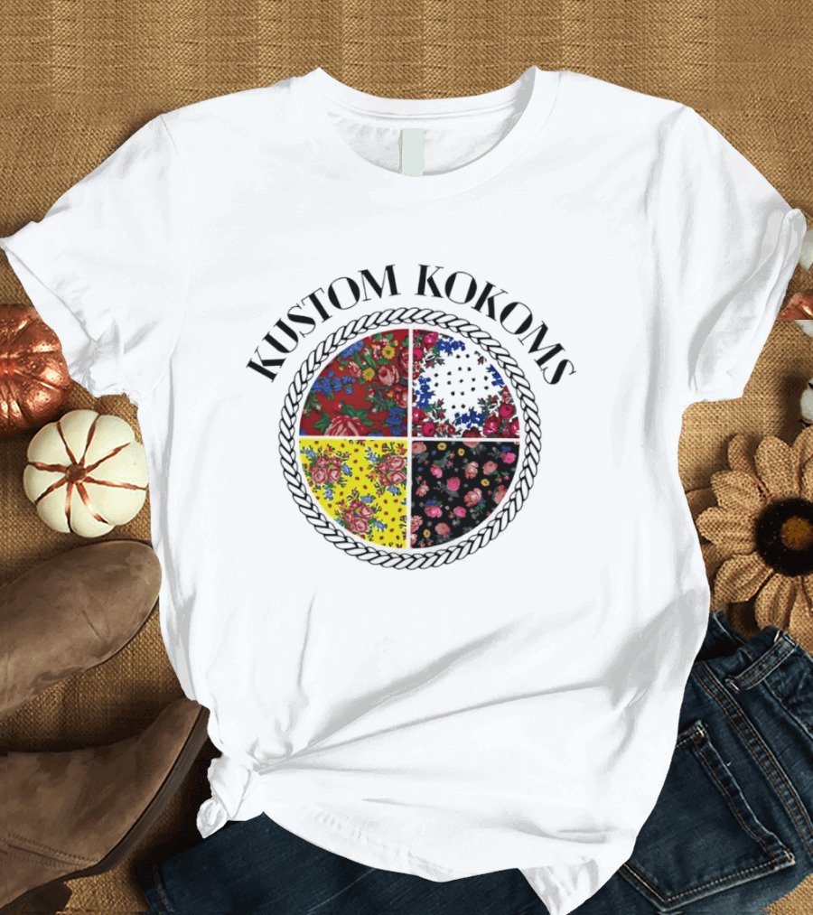 Kustom Kokoms Est 2024 Floral Kokom Patchwork T-Shirt