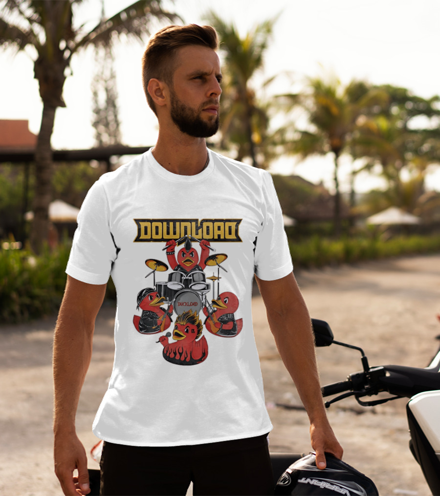 Download Festival Duck Band Rock Drummers T-Shirt