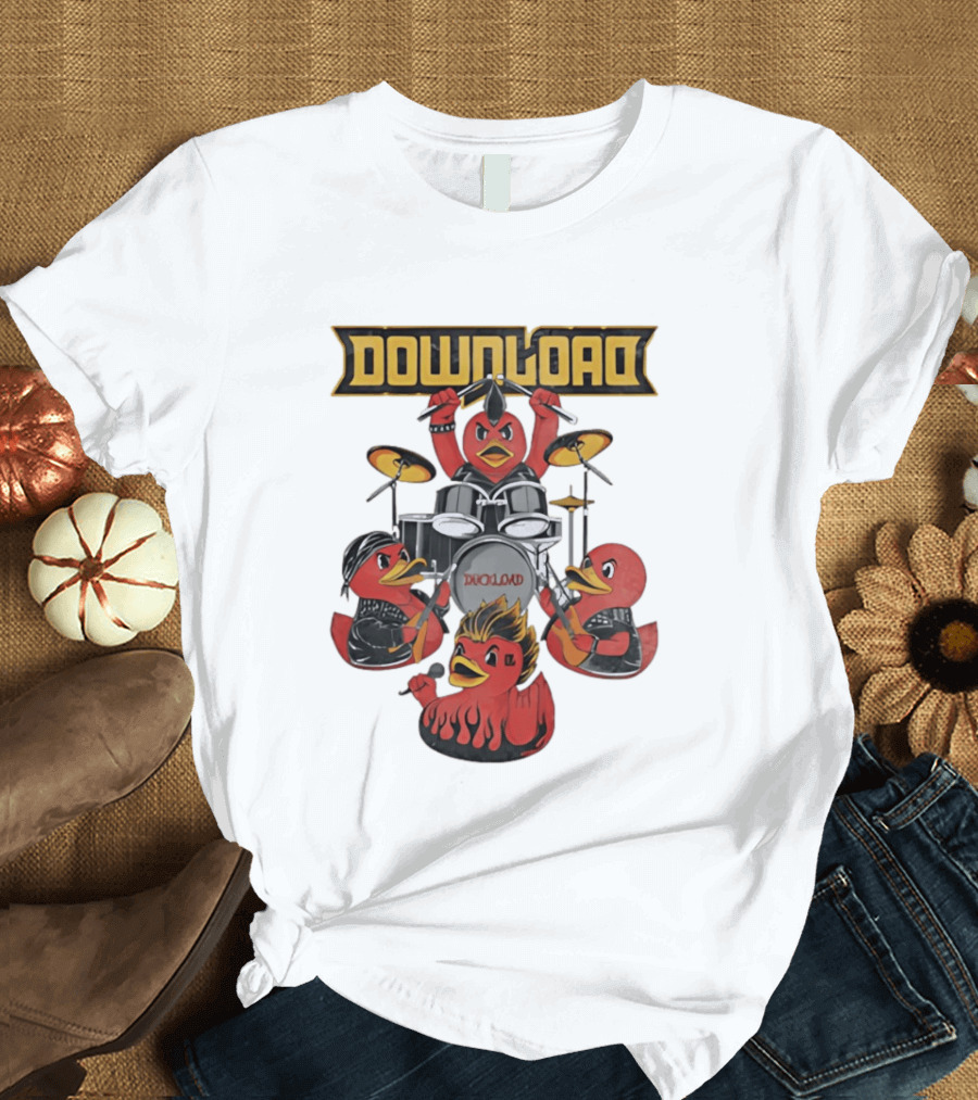 Download Festival Duck Band Rock Drummers T-Shirt