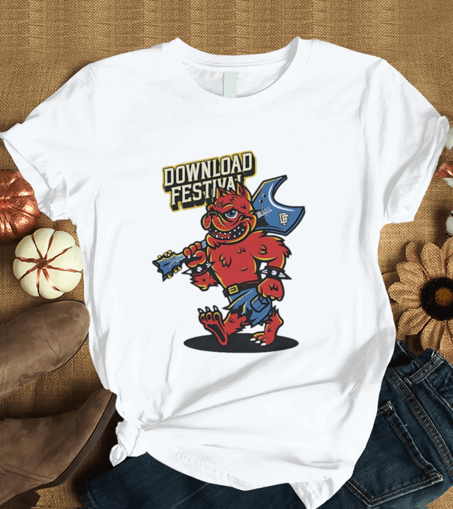Download Festival Hellhound Character With Guitar T-Shirt