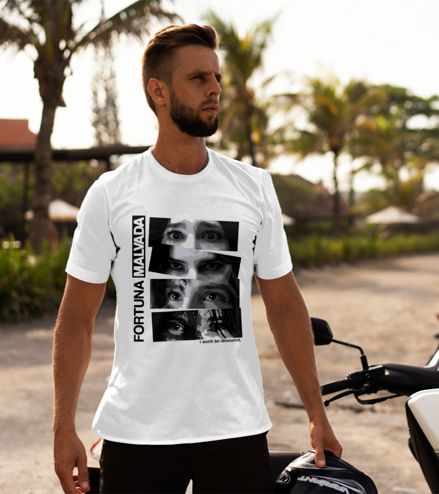 Fortuna Malvada I Won't Be Devoured Dark Eyes Montage T-Shirt